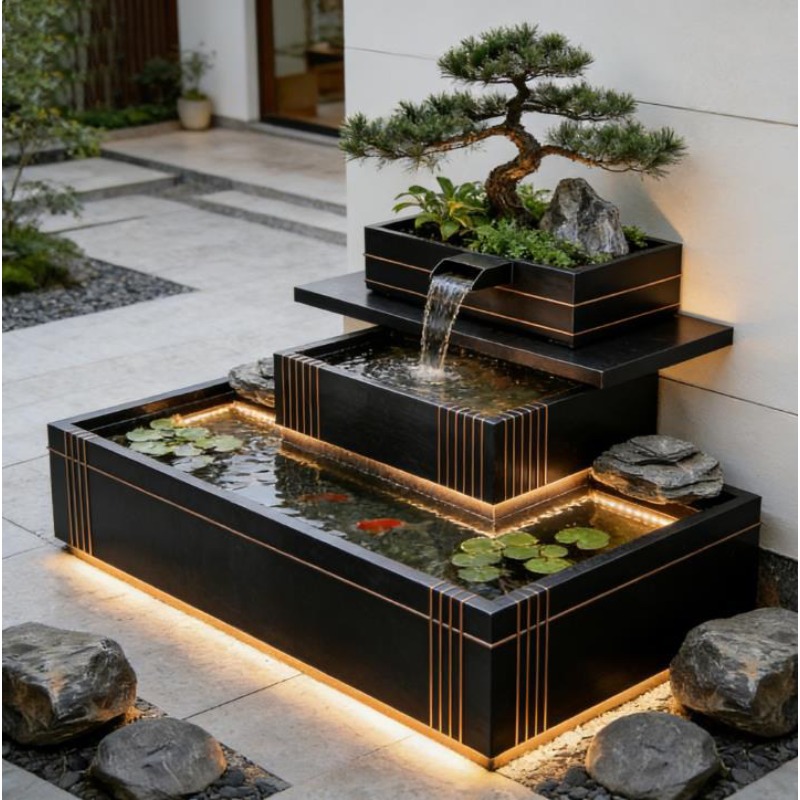 Wodospad ze stali nierdzewnej  – Bonsai Garden With Koi Pond recenzja i cena